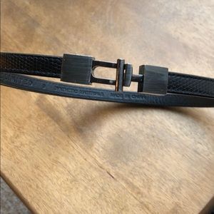 Black Pebbled Leather Adjustable Belt